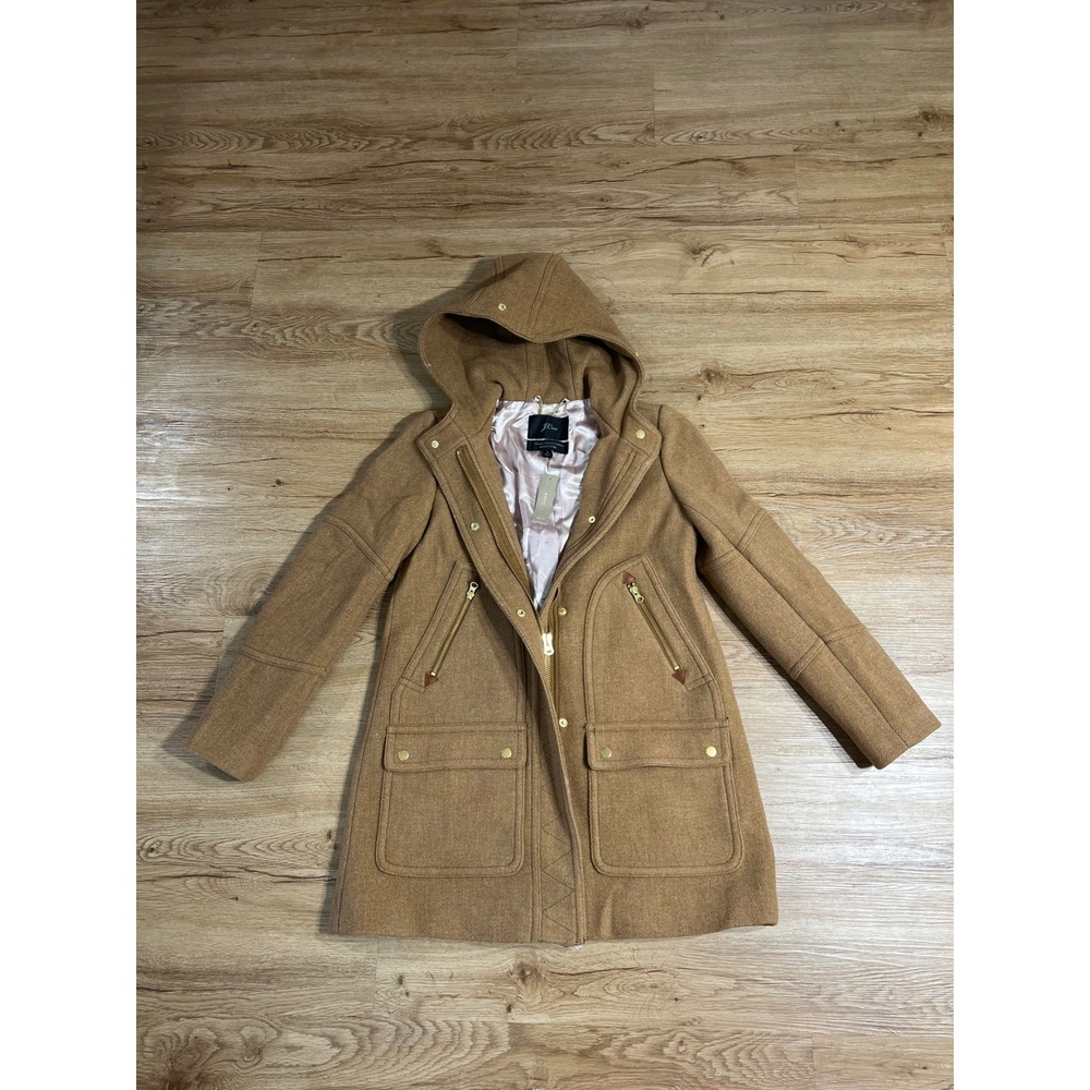 J.Crew Chateau Parka Women's 8 Camel Italian Stadium Cloth Wool J5488 NWT